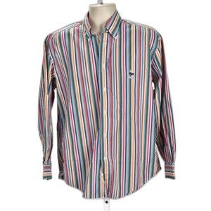 Faconnable Multicolored Stripe Shirt Designed in France Size M